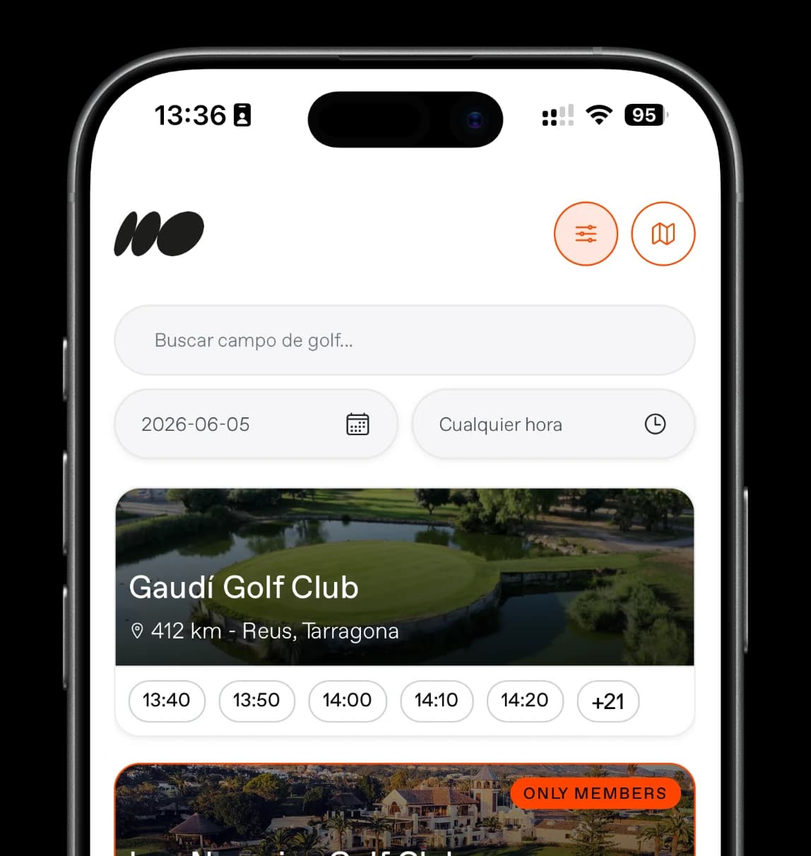 Buscador de campos en la app, con filtros de fecha y hora