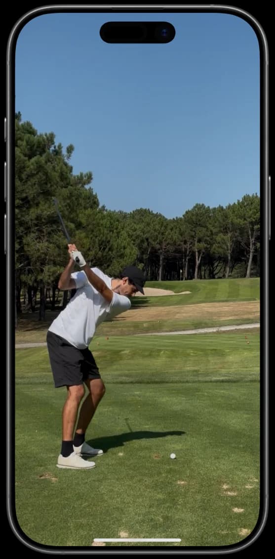 Vídeo de swing grabado desde la app para el análisis del fitter